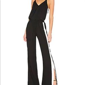 Amanda Uprichard never worn black with ivory-stripe track-style jumpsuit